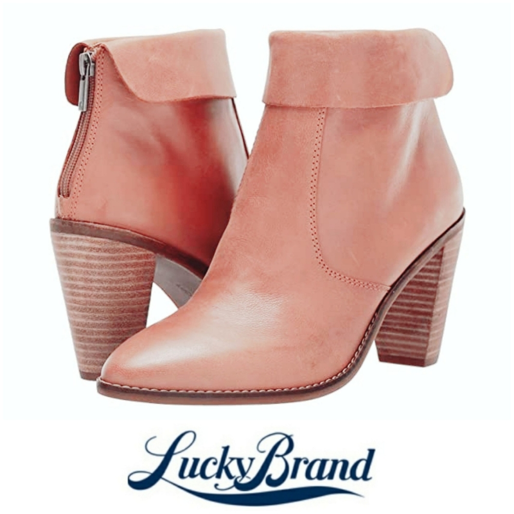 Stylish Lucky Brand Natural Leather Booties - Picture 1 of 10